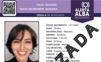 Emite FGE medidas de protección a favor de Flor Marian I., quien fue localizada en Morelia, tras ser reportada como desaparecida en Uruapan